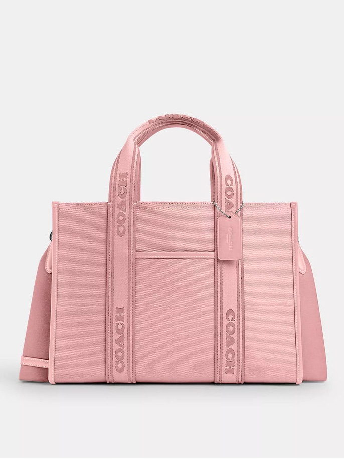 Coach Pink Canvas Tote With Logo Straps - Coach